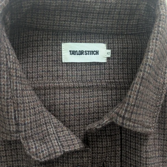 Taylor Stitch Saddler Plaid Brown Shirt 42 - Picture 2 of 2